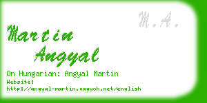 martin angyal business card